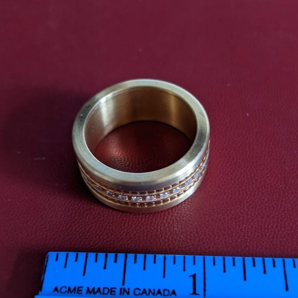 Gold Tone and CZ  Bering Artic Symphony Ring - Size 9 1/2